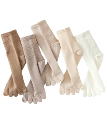 Чорапи с пръсти едноцветни 1371 комплект 5 чифта 